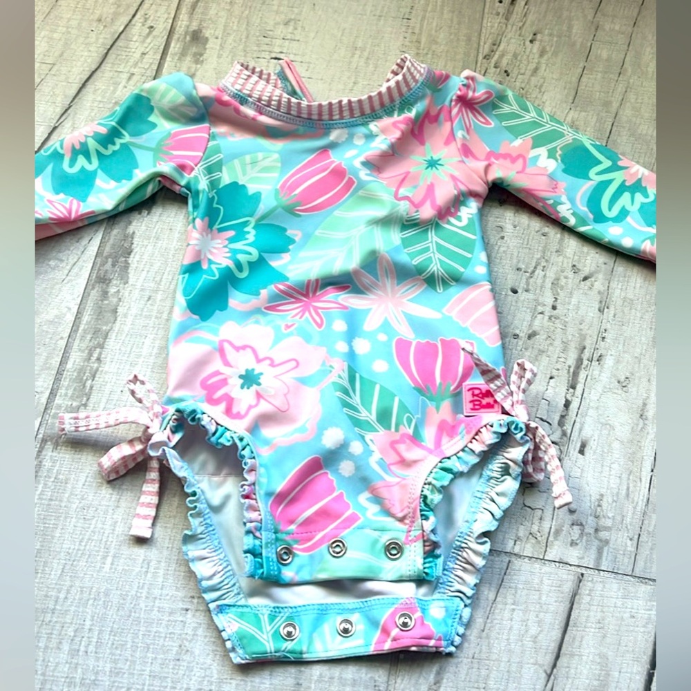 Ruffle Butt Long Sleeve Baby Swimsuit